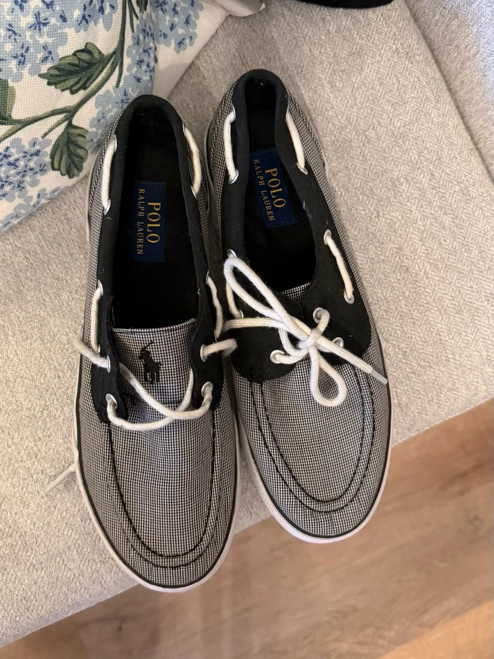 Polo Ralph Lauren Lander Boat Shoes Mini Gingham Men’s Size 10D